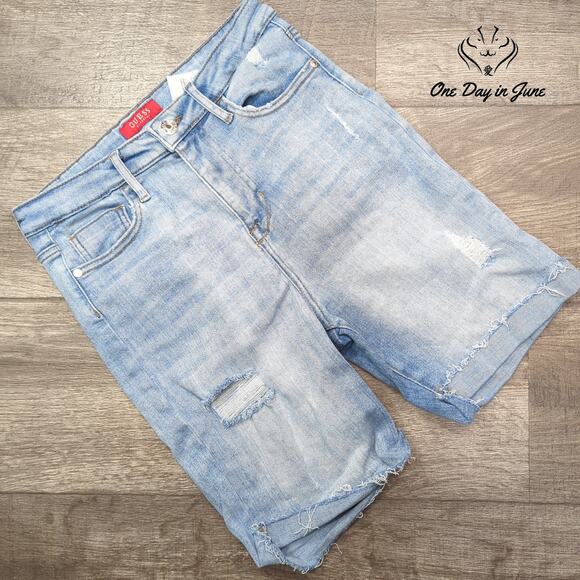 Guess Denim Shorts Size 28 (6) - Picture 1 of 7